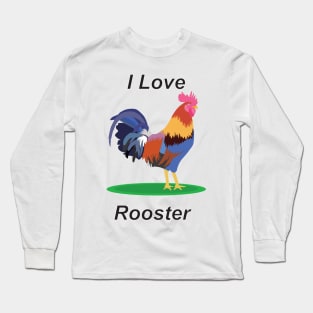 Rooster with feathers of different colors Long Sleeve T-Shirt